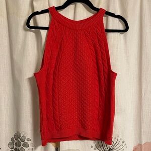 A New Day Red Cable Knit Sweater Tank Size Medium